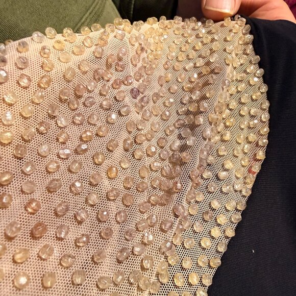 XSCAPE Black Long Sleeve Evening Gown with Illusion Beaded Mesh โ Size 8 - Picture 12 of 12